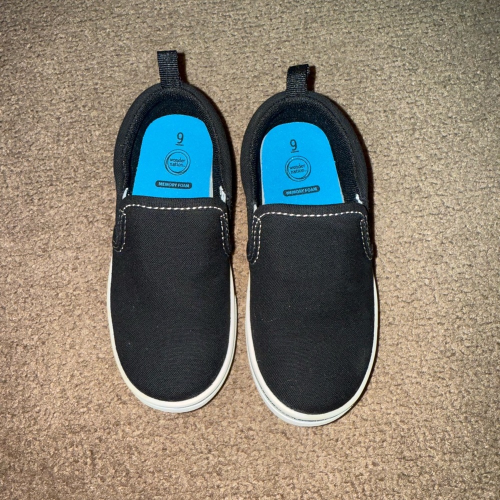 Black Slip-On Kids Shoes